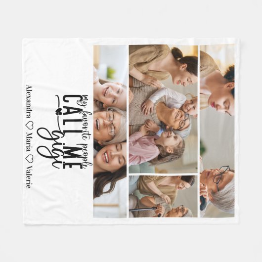 Peronalized 4 Photo Gigi Gift Fleecedecke (Vorderseite (Horizontal))