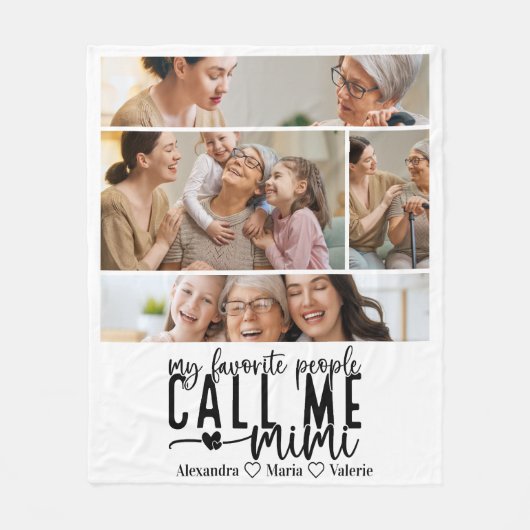 Peronalized 4 Photo Mimi Gift Fleecedecke (Vorderseite)