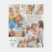 Peronalized 5 Photo Abuela Minimalist Line Art Fleecedecke (Vorderseite)