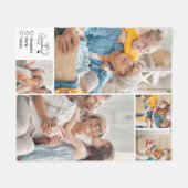Peronalized 5 Photo Best Grandma Ever Minimalist Fleecedecke (Vorderseite (Horizontal))