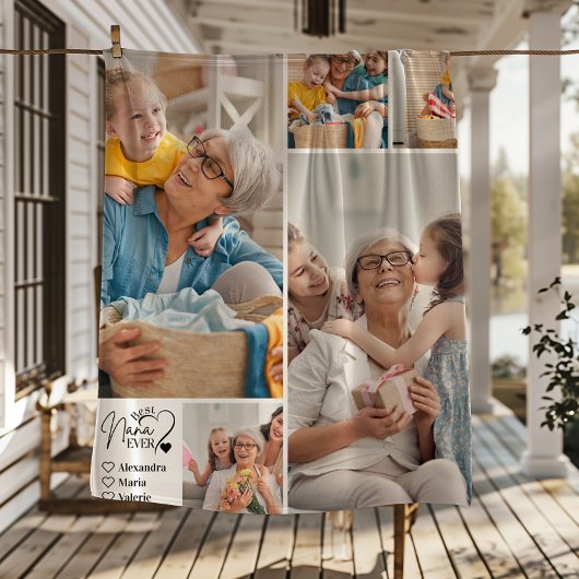 Peronalized 5 Photo Best Nana Ever Minimalist Fleecedecke