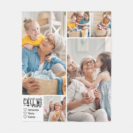 Peronalized 5 Photo Mimi Gift Fleecedecke (Vorderseite)