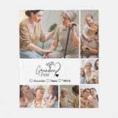 Peronalized 6 Photo Best Grandma Ever Minimalist Fleecedecke (Vorderseite)