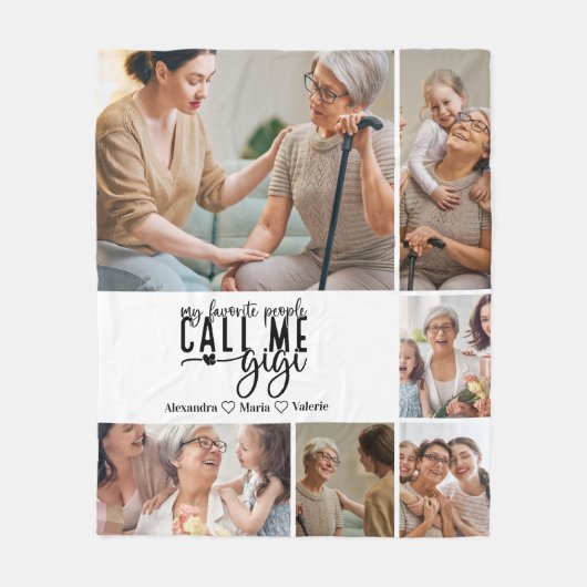 Peronalized 6 Photo Gigi Gift Fleecedecke (Vorderseite)