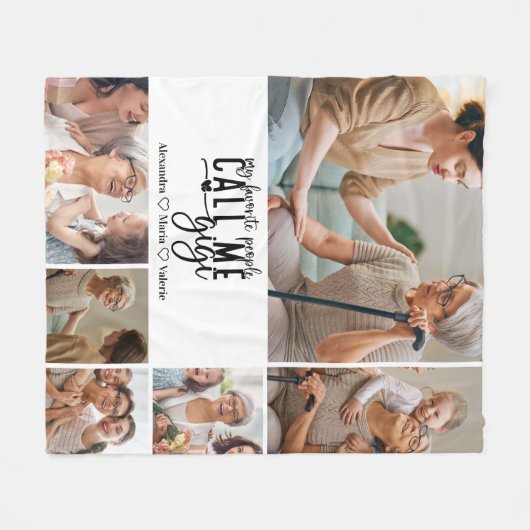 Peronalized 6 Photo Gigi Gift Fleecedecke (Vorderseite (Horizontal))