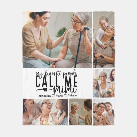 Peronalized 6 Photo Mimi Gift Fleecedecke (Vorderseite)