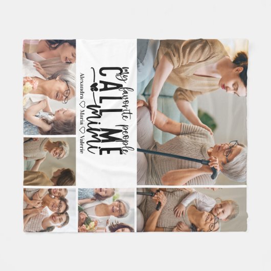 Peronalized 6 Photo Mimi Gift Fleecedecke (Vorderseite (Horizontal))