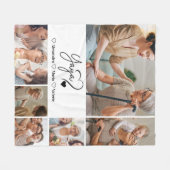Peronalized 6 Photo Yaya Minimalist Line Art Fleecedecke (Vorderseite (Horizontal))