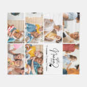 Peronalized 7 Photo Best Nonna Ever Minimalist Fleecedecke (Vorderseite (Horizontal))