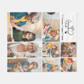 Peronalized 8 Photo Best Grandma Ever Minimalist Fleecedecke (Vorderseite (Horizontal))
