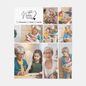 Peronalized 8 Photo Best Nana Ever Minimalist Fleecedecke (Vorderseite)
