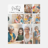 Peronalized 8 Photo Best Nonna Ever Minimalist Fleecedecke (Vorderseite)