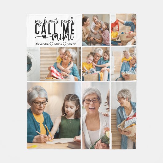 Peronalized 8 Photo Mimi Gift Fleecedecke (Vorderseite)