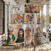 Peronalized 8 Photo Yaya Minimalist Line Art Fleecedecke