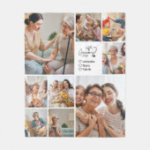 Peronalized 9 Photo Best Grandma Ever Minimalist Fleecedecke (Vorderseite)