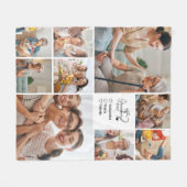 Peronalized 9 Photo Best Grandma Ever Minimalist Fleecedecke (Vorderseite (Horizontal))