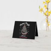 Peronalized Christmas Sleigh Tree Merry & Bright Karte (Gelbe Blume)