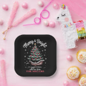 Peronalized Christmas Sleigh Tree Merry & Bright Pappteller (Party)