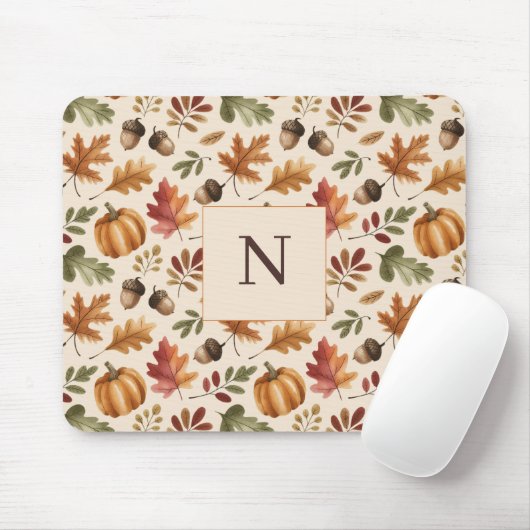 Peronalized Fall Earthy Orange Watercolor-Blätter Mousepad (Mit Mouse)
