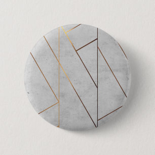 Peronalized Gray Marble Gold Geometric Button