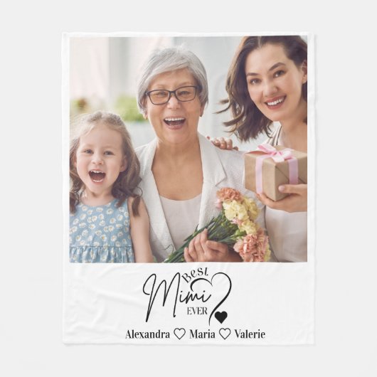 Peronalized Photo Best Mimi Ever Minimalist  Fleecedecke (Vorderseite)