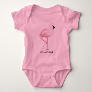Peronalized rosa Flamingo Baby Strampler