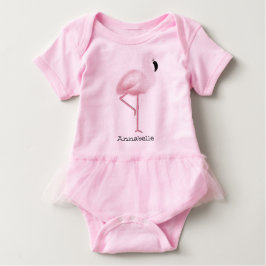 Peronalized rosa Flamingo Baby Strampler