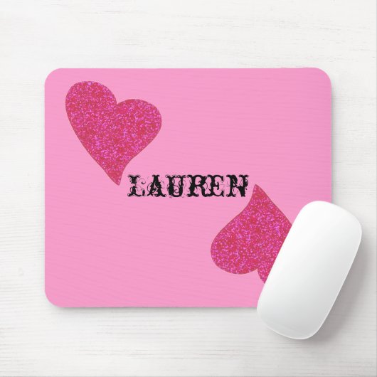 perosnalized Mausunterlage des Glitterherzens Mousepad (Mit Mouse)