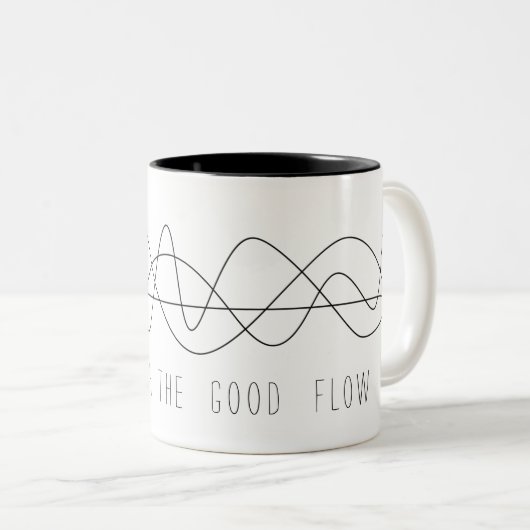 Perpetual Black Line "Go with the good flow" Zweifarbige Tasse (VorderseiteRechts)