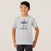 Perpetual Blue Gray Dragonfly Phrase T-Shirt (Vorne ganz)