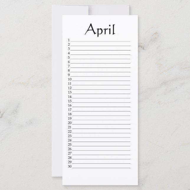 Perpetual Calendar April Daniel 4:22 (Vorderseite)