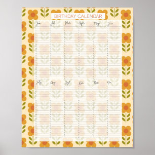 Perpetual Evergreen Geburtstag Calendar Kathrin Le Poster