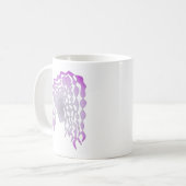 Perpetual Friedlich Woman Lila Gray Line Art Tasse (Vorderseite Links)