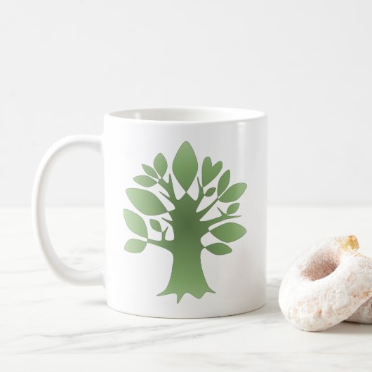 Perpetual Green Tree Liebe Infinity Line Art Kaffeetasse (Mit Donut)