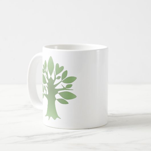 Perpetual Green Tree Liebe Infinity Line Art Kaffeetasse (Vorderseite Links)