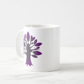 Perpetual Lila Tree Liebe Infinity Line Art Kaffeetasse (Vorderseite Links)
