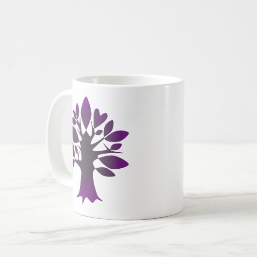Perpetual Lila Tree Liebe Infinity Line Art Kaffeetasse (Vorderseite Links)