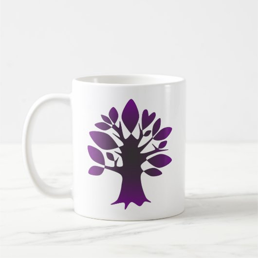 Perpetual Lila Tree Liebe Infinity Line Art Kaffeetasse (Links)