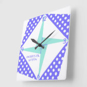 Perpetual Motion- Blue Quadratische Wanduhr (Winkel)