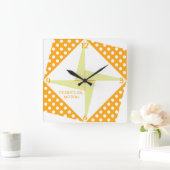 Perpetual Motion - Orange Quadratische Wanduhr (Zuhause)