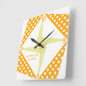 Perpetual Motion - Orange Quadratische Wanduhr (Winkel)