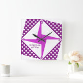Perpetual Motion- Purple Quadratische Wanduhr (Zuhause)