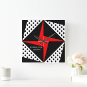 Perpetual Motion Red/Black Quadratische Wanduhr (Zuhause)