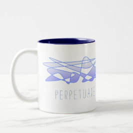 "Perpetuate positive vibes" Blaue Lila Kunst Zweifarbige Tasse