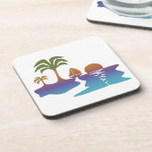 Perpetuum tropischer Sonnenuntergang harter Kunsts Getränkeuntersetzer (Linke Seite)