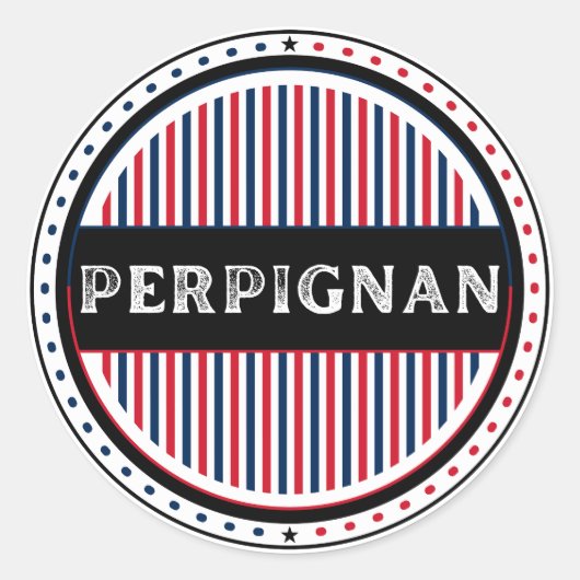 Perpignan City Pride Emblem – French Identity Runder Aufkleber (Vorderseite)