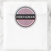 Perpignan City Pride Emblem – French Identity Runder Aufkleber (Tasche)