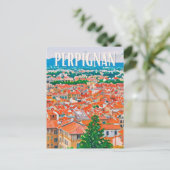 Perpignan Foto Vintage Postkarte (Stehend Vorderseite)