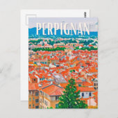 Perpignan Foto Vintage Postkarte (Vorne/Hinten)