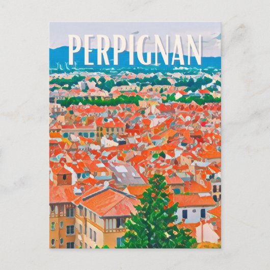 Perpignan Foto Vintage Postkarte (Vorderseite)